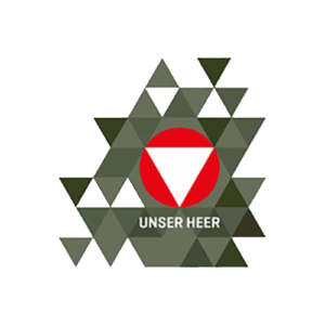 Logo des österreichischen Bundesheers mit rotem Kreis und weißem Dreieck