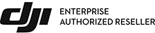 Schwarzes dji-Logo mit Enterprise-Schriftzug
